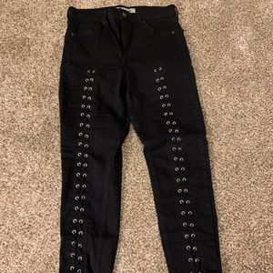 Topshop Jamie lace up denim *PETITE*